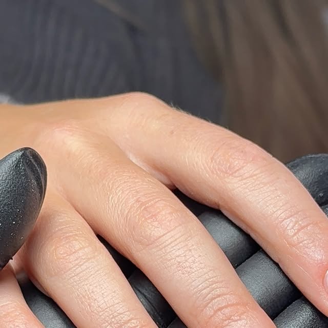 Dark matte almond gel nails